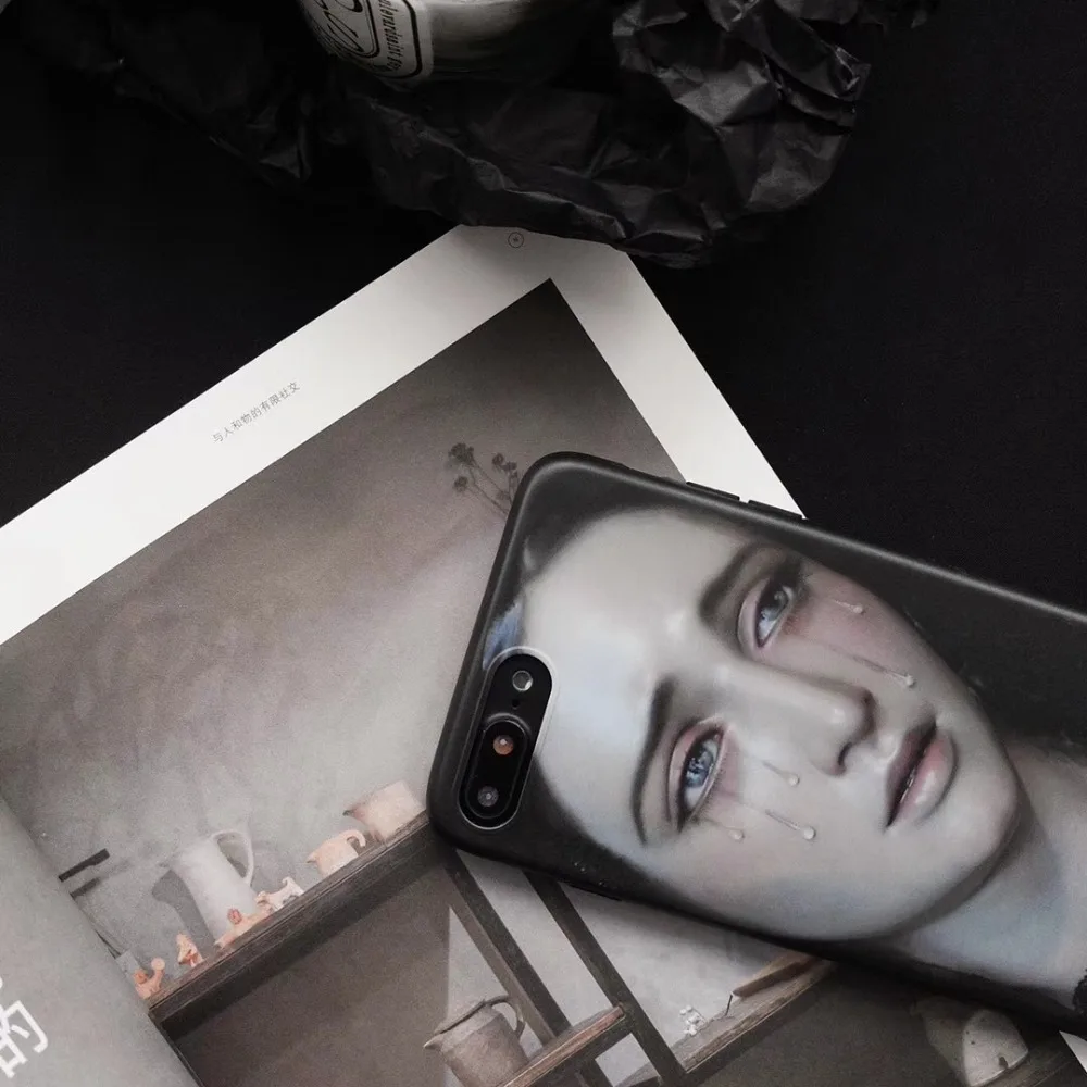 JiBan Fashion Art Painting Phone Shell For iPhone X Cases Luxury Soft Cover 7 8 6 Plus Cry Girl Fundas Accessories |