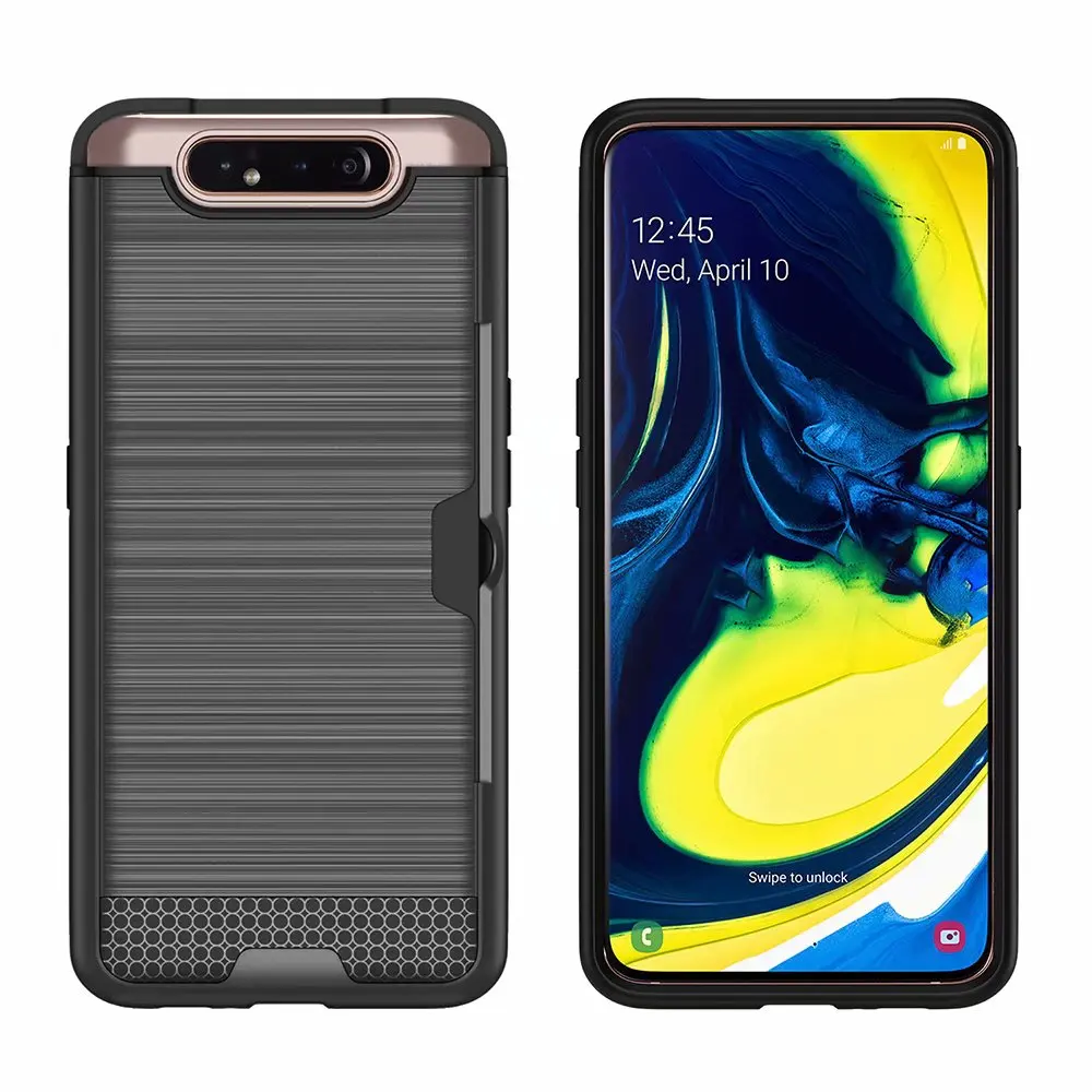 Для samsung Galaxy A90 A80 A50 A30 A20 чехол тонкий держатель для кредитных карт Жесткий PC+ силиконовый чехол-кошелек для samsung A50 чехол