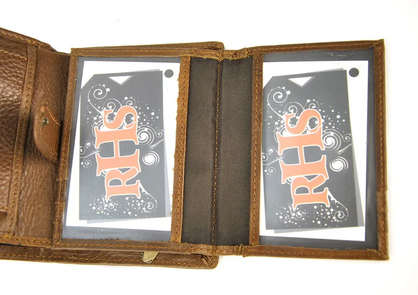 Мужской винтажный кошелек из натуральной кожи в три сложения классический