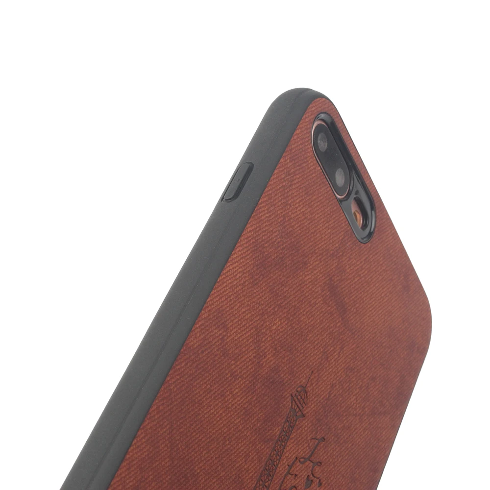 Тканевый рельефный чехол для iPhone 7 8 Plus TPU &amp PC мягкий силиконовый край задняя