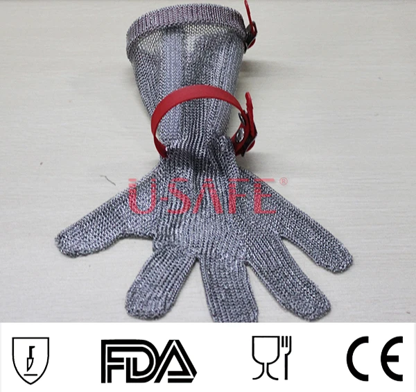 15 см длинные манжеты из нержавеющей стали цепь почта Мясник перчатки стальные