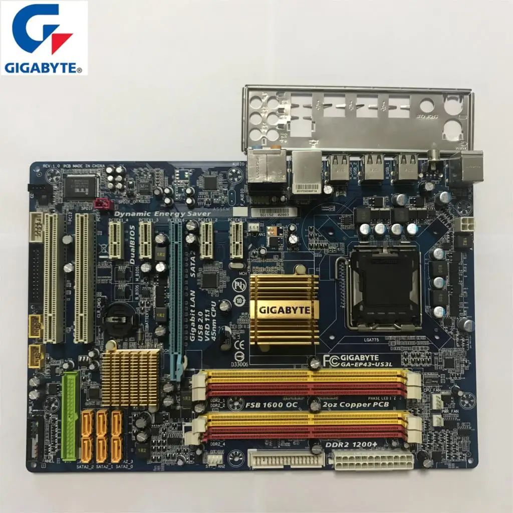 Б/у оригинальная материнская плата Gigabyt LGA 775 DDR2 десктопная компьютерная 16 ГБ Φ EP43