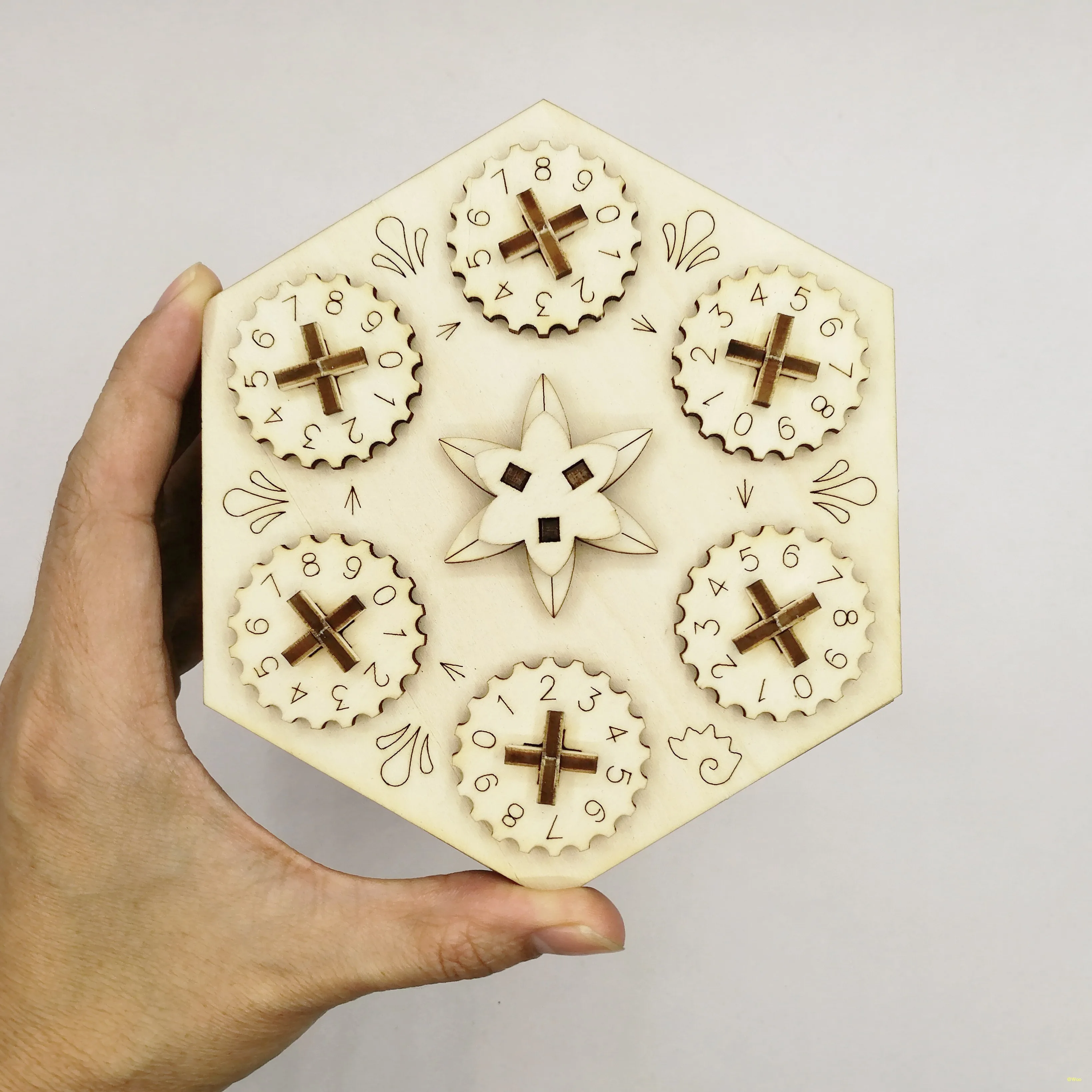 Деревянная механическая модель 3D головоломка пароль шкафчик Развивающие