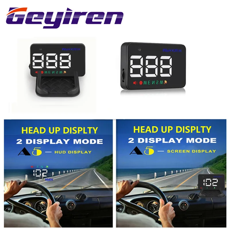 Автомобильный проектор лобового стекла GEYIREN A5 GPS HUD дисплей 3 5 дюйма цифровой