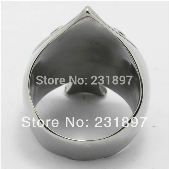 Модные мужские 316L из нержавеющей стали игральные карты Лопата питат череп кольцо
