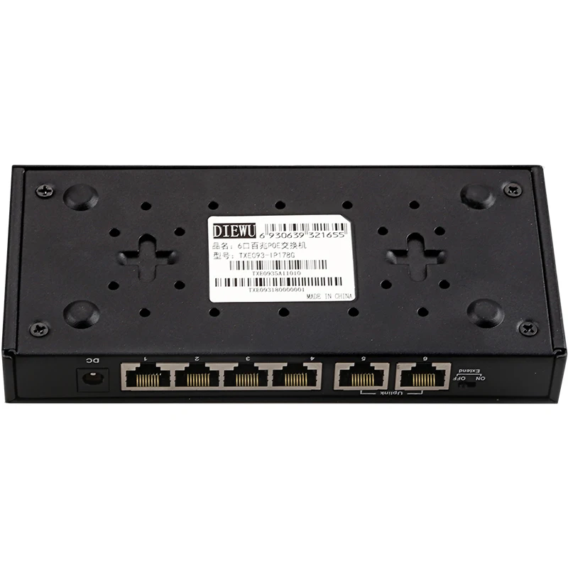 DIEWU 4+ 2 Порты и разъёмы коммутатор питания через Ethernet 10/100 Мбит/с Полный/полудуплекс VLAN сетевой коммутатор Ethernet af/at для POE IP CCTV Камера