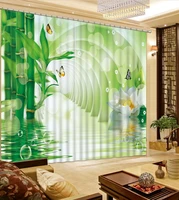 modern bamboo curtains for living room blackout 3d window curtain photo printing 3d curtain drapes
