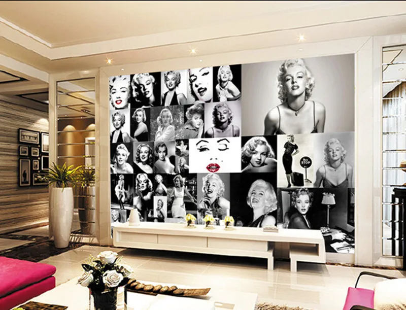 3D фрески на заказ Монро Мэрилин фон для фотосъемки настенная бумага гостиной