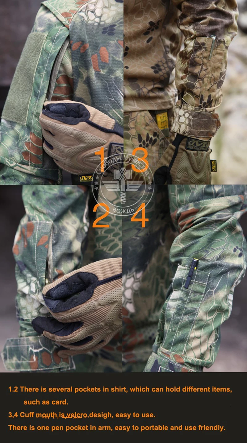 Kryptek черный американский военный Камуфляжный Набор размера плюс Мужская военная