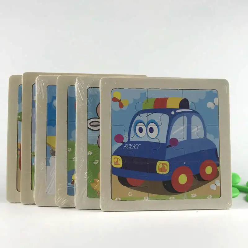 Деревянные Пазлы милые Мультяшные животные Дети Раннее Образование