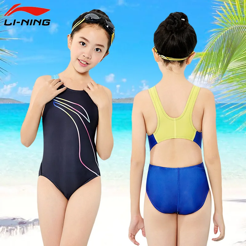 2018 Новый LI-NING цельный купальный костюм для девочек спортивный Профессиональный