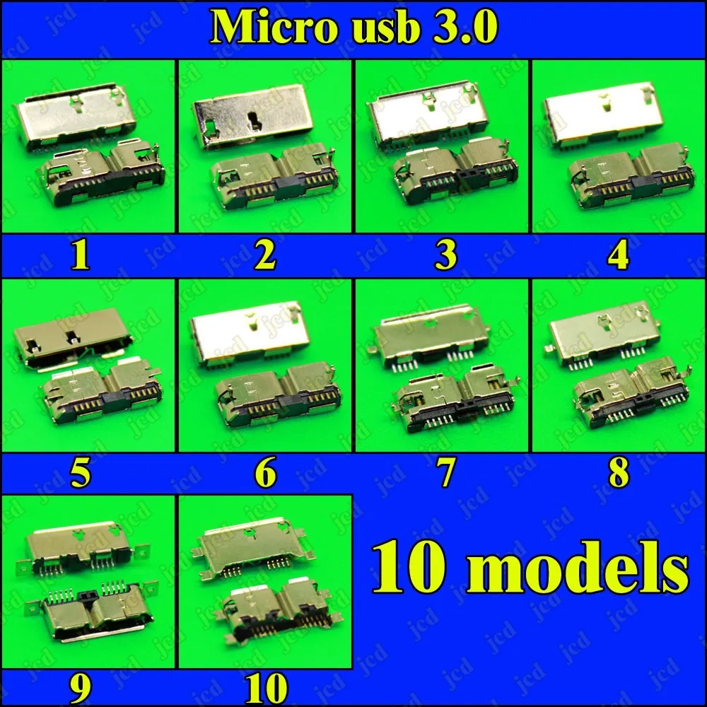 Образец 10 моделей Micro USB 3 0 разъем для планшетных ПК цифровых камер/HDD/мобильных