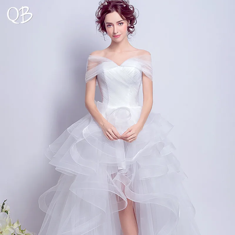 Высокие Низкие оборки Тюль Пушистые сексуальные элегантные свадебные платья 2020