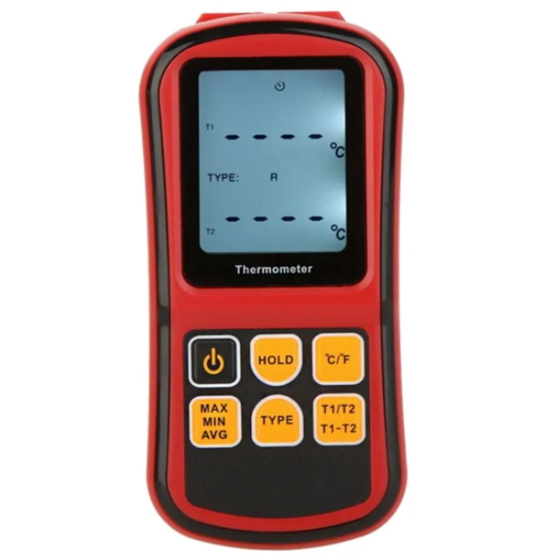 Цифровой термопары термометр с 2 шт Зонды температуры двухканальный вход LCD