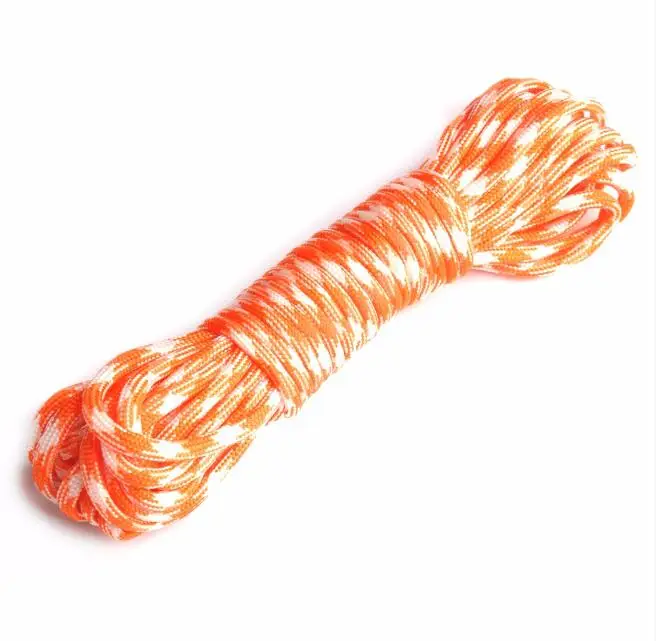 Orange White 25 футов/50 футов/100 футов 550 Паракорд парашютный шнур веревочка Mil Spec Тип III 7 стенд веревка для выживания на открытом воздухе скалолазание - Цвет: Orange White