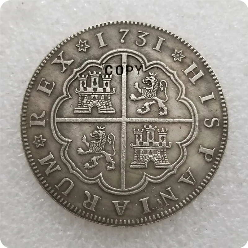 1731 ИСПАНИЯ 8 Reales Монета КОПИЯ памятные монеты копия монет медаль коллекционные