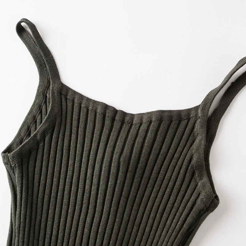 Женское Полосатое трикотажное платье средней длины на шнуровке новое бретельках