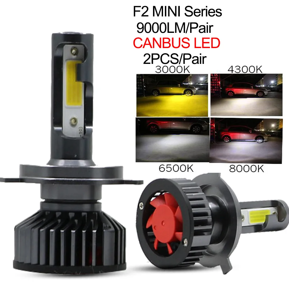 MINI CANBUS 2PCS Yamyff 2 предмета H4 светодиодный H7 Canbus автомобилей головной светильник 3000K 4300K 6500K 8000K Авто Лампа H1 H3 H11 H27 880 9005 9006 мин и противотуманных фар с возможностью креативного светильник - Испускаемый цвет: MINI CANBUS 2PCS