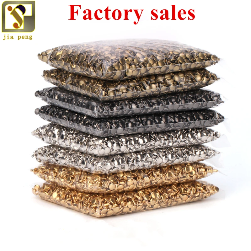 Новинка 100 шт. кожаная заклепка металлическая серебряная круглая двойная швейная