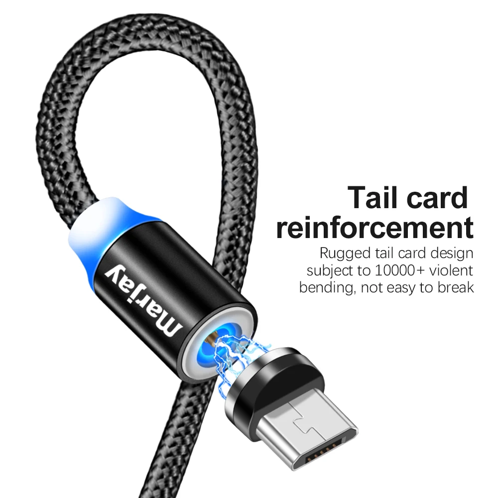 Магнитный usb кабель Marjay Type C для iPhone 1 м 2 зарядный быстрой зарядки кабели телефонов