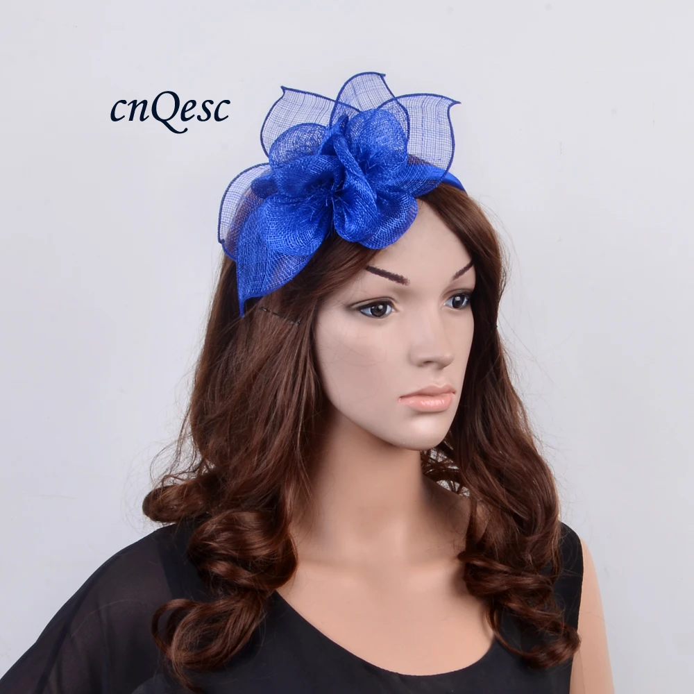 NEW DESIGN pale blue Sinamay fascinator with leaf and flower for kentucky derby Races Wedding church party 8 colors |