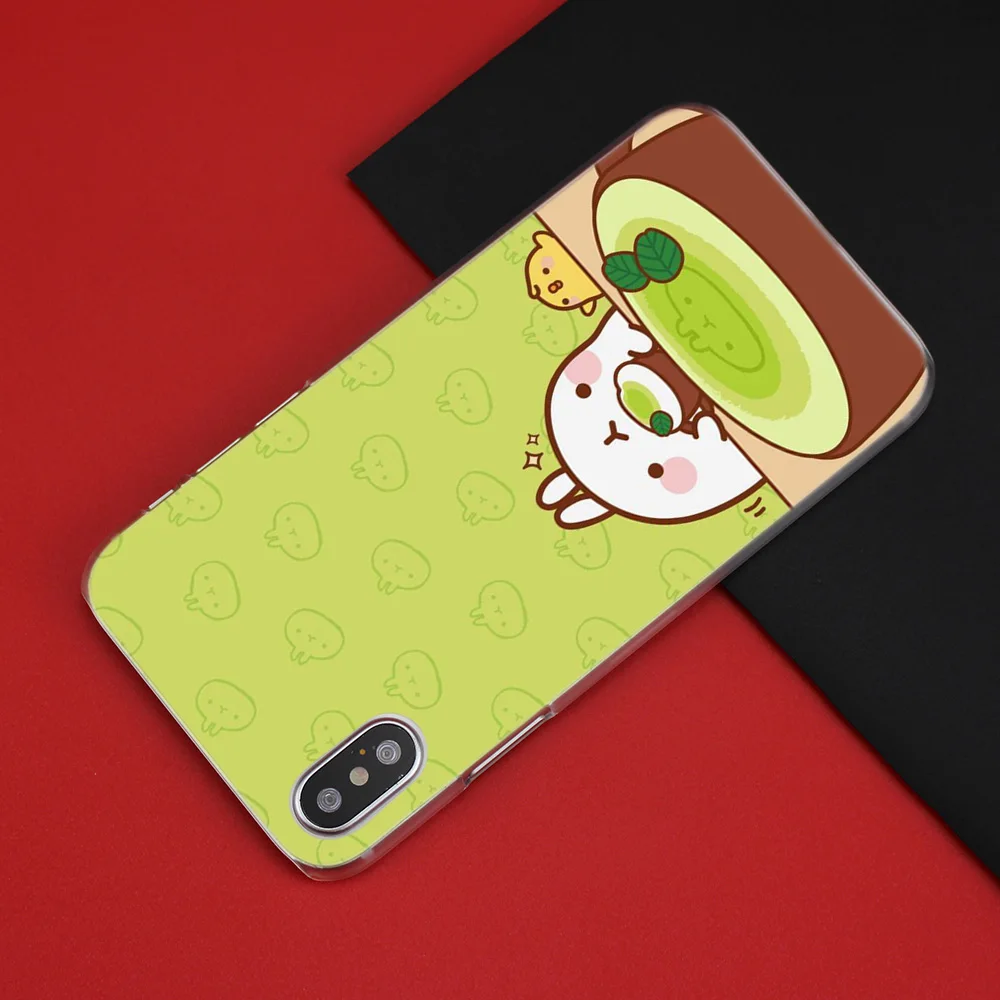 Чехол для сотового телефона Прозрачный Жесткий ПК для iPhone XS Max XR 7 8 6 6s Plus X 5 5S SE 5C 4 4s kawaii чай с Molang Cupcake