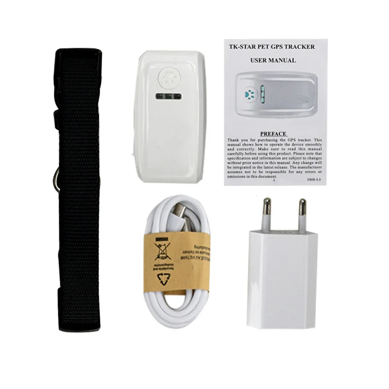 black without box Водонепроницаемый TKSTAR LK909 TK909 gps трекер в режиме реального времени для питомцев, собак, кошек, кроликов, gps ошейник для отслеживания, платформа - Цвет: black without box