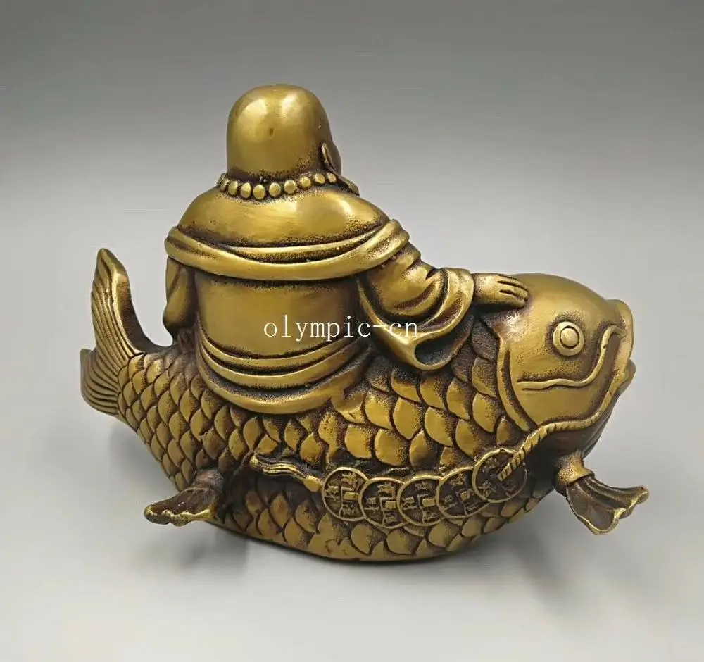 Классические медные латунные резьбы счастливый Майтрея Будды бодхисаттвы на