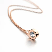 dans element new sale hot aaa zirconia copper pendant rose gold color necklace heathy anti allergies rg86056