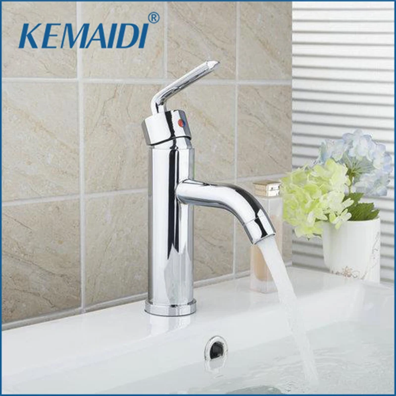 Смеситель для ванной KEMAIDI с одной ручкой латунный хромированный кран Водопад на раковину|torneira banheiro|single handle