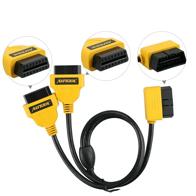 OBD2 Кабельный разъем универсальный автомобильный OBDII адаптер 1 до 2 Splitter провод 16pin
