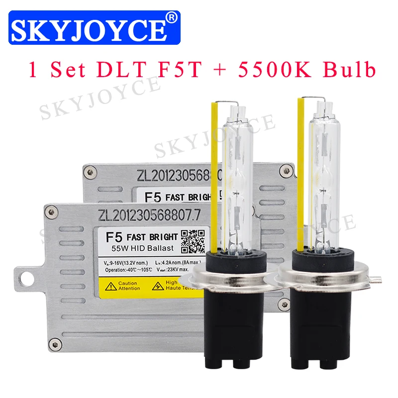 SKYJOYCE 55 Вт Быстрый старт H1 H7 HID Kit DLT F5 XenonBallast 5500K H11 D2H hid ксенонная лампа быстрая