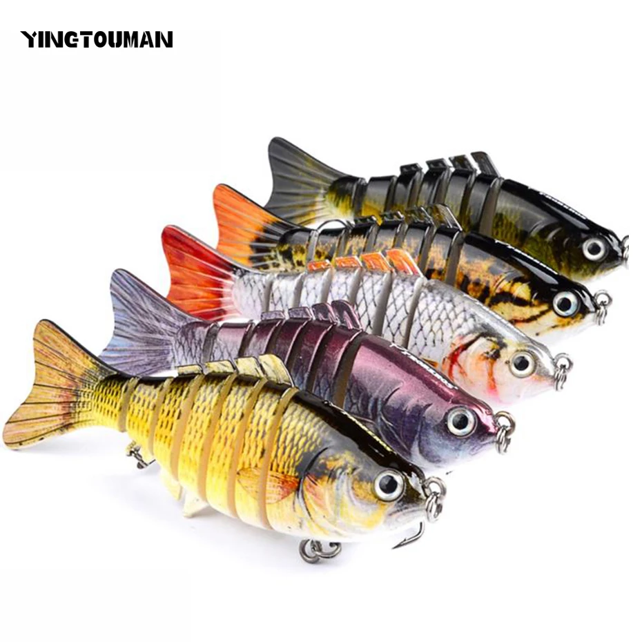 YINGTOUMAN 1 шт./лот пластиковая жесткая 7 сегментов вес 20 пластик г Длина 10 см 6 # крючок