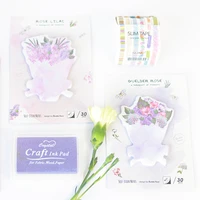 6 pcslot rose flowers sticky notes adhesive memo pad paste diary sticker scrapbooking wedding office school supplies fm666