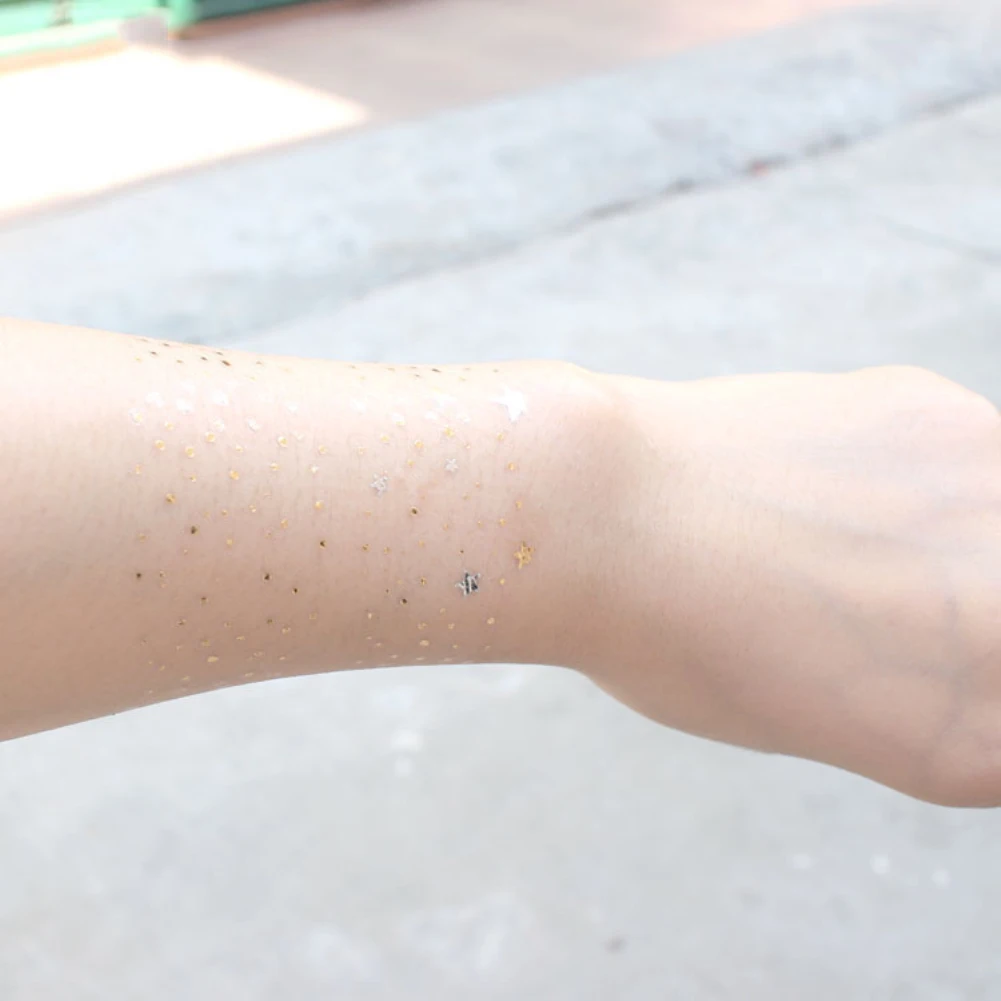 Стикер для татуировки водонепроницаемый милый рисунок звезды луны лицо