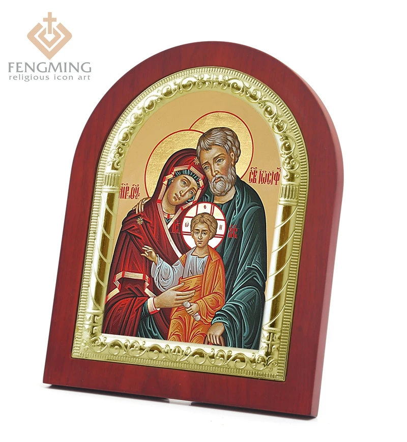 Мерная Серебряная икона Святой семьи Русская православная церковь византийская