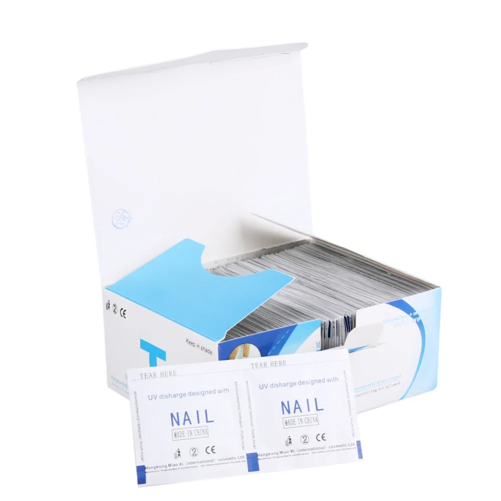 200 шт./компл. ацетоновый очиститель для ногтей Губка удаления Фольга обертывания