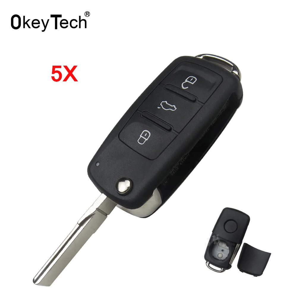 Складной автомобильный ключ OkeyTech 5 шт./лот 3 кнопки переключатель откидной для VW