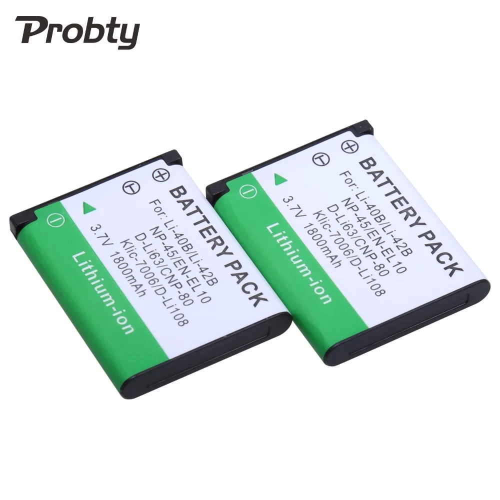 Probty 3 шт. литий-ионный аккумулятор LI-40B + зарядное устройство с USB-портом UDC83 для