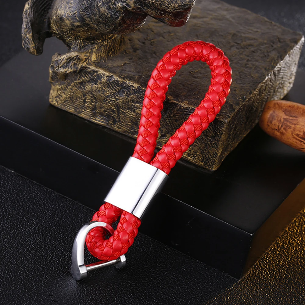 OkeyTech PU кожаный Автомобильный Дистанционный Плетеный ключевой Ремень брелок с