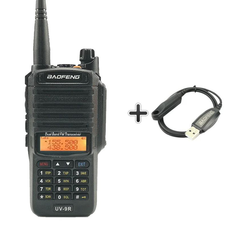 Add a program cable Baofeng UV-9R IP67 водонепроницаемая рация Uhf Vhf Ham HF портативное радио UV 9R полицейское оборудование Walky Talky профессиональное UV9R - Цвет: Add a program cable