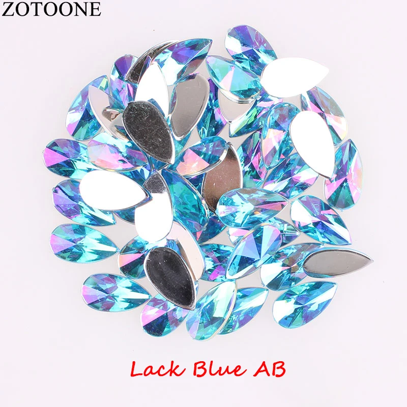 ZOTOOONE 8*13 см Разноцветные акриловые Стразы для ногтей с плоской задней стороной, стразы кристаллы, стразы - Цвет: 10