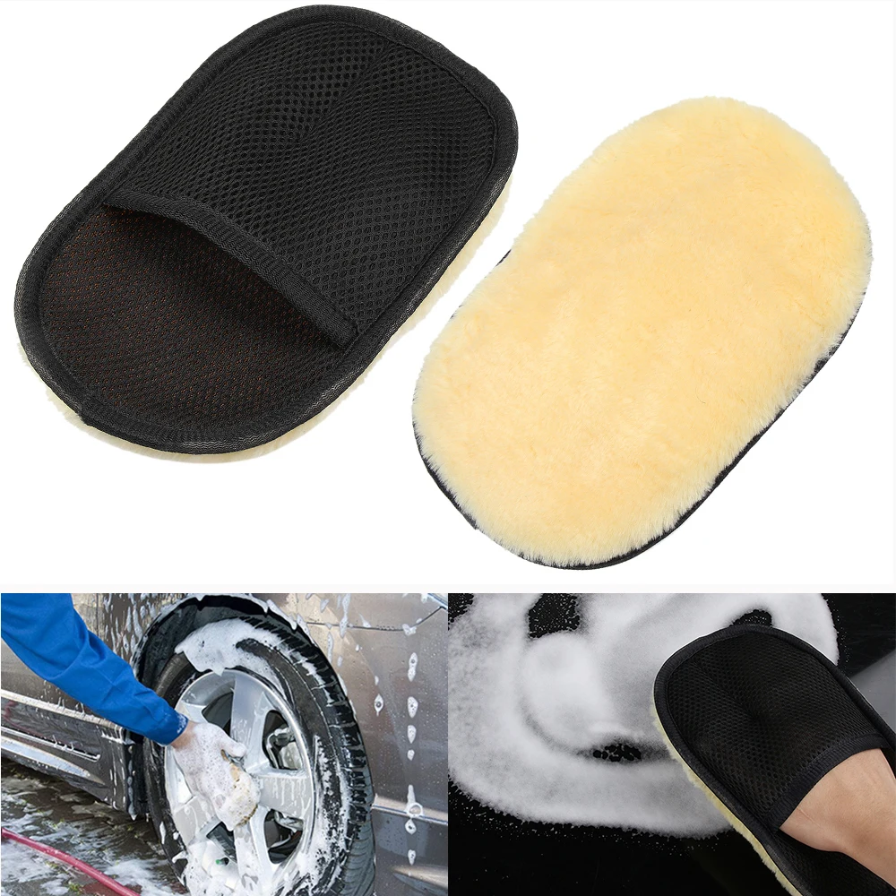 Перчатки для мойки автомобиля мягкая щетка мытья из искусственной шерсти