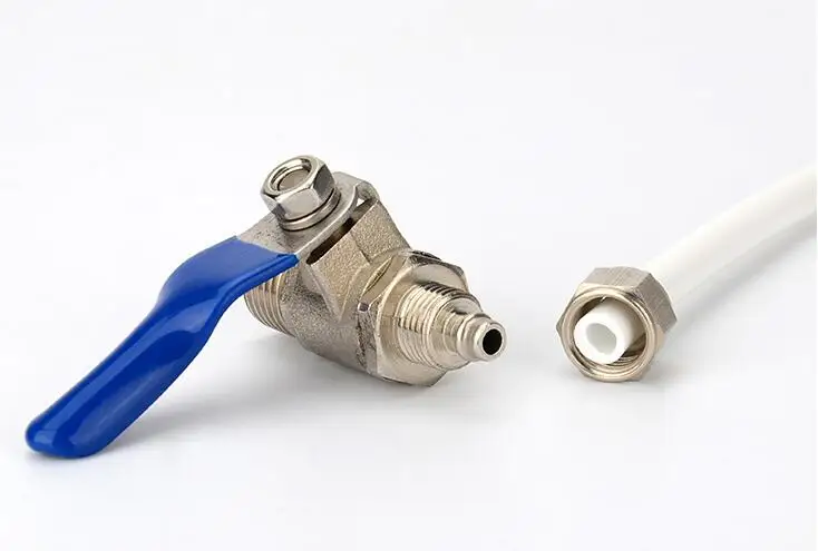 1/4 ''BSP наружная резьба до 1/4'' 3/8 ''PE труба металлический шаровой клапан впускной переключатель управления для RO фильтр для воды соединитель для очистителя частей
