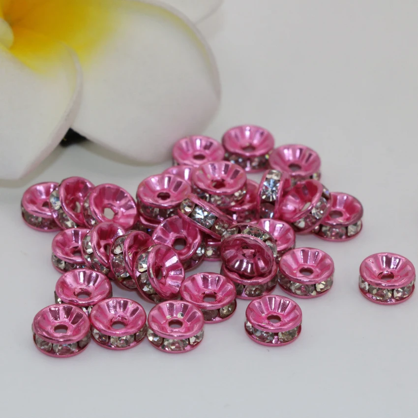 Розовые разделители аксессуары бисер высокого качества из горного хрусталя abacus