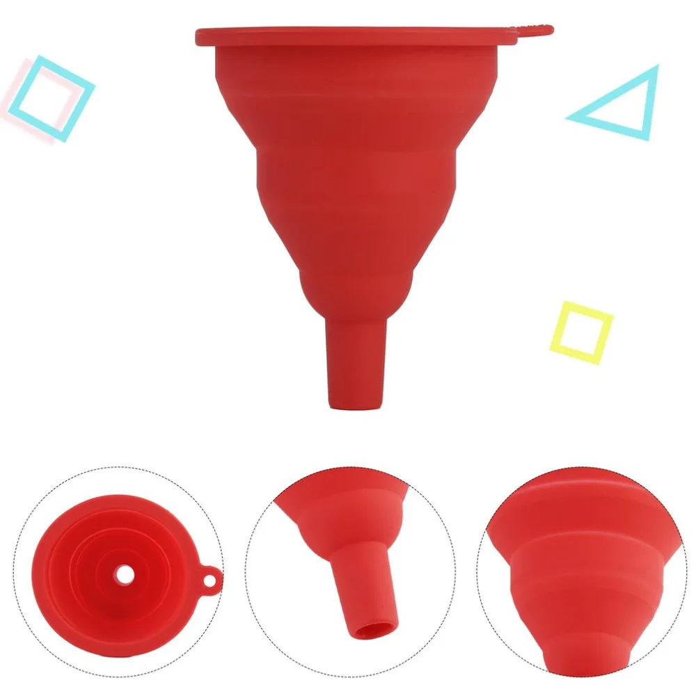 Protable Mini Silicone Gel Foldable Collapsible Style Funnel Hopper Kitchen Tool Practical Home Water Filler Tool