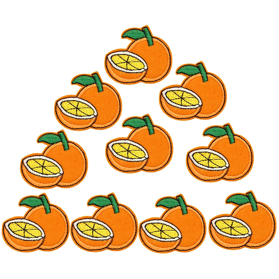 10 шт. оранжевые нашивки с вышивкой для одежды нашивка помощью утюга аппликация