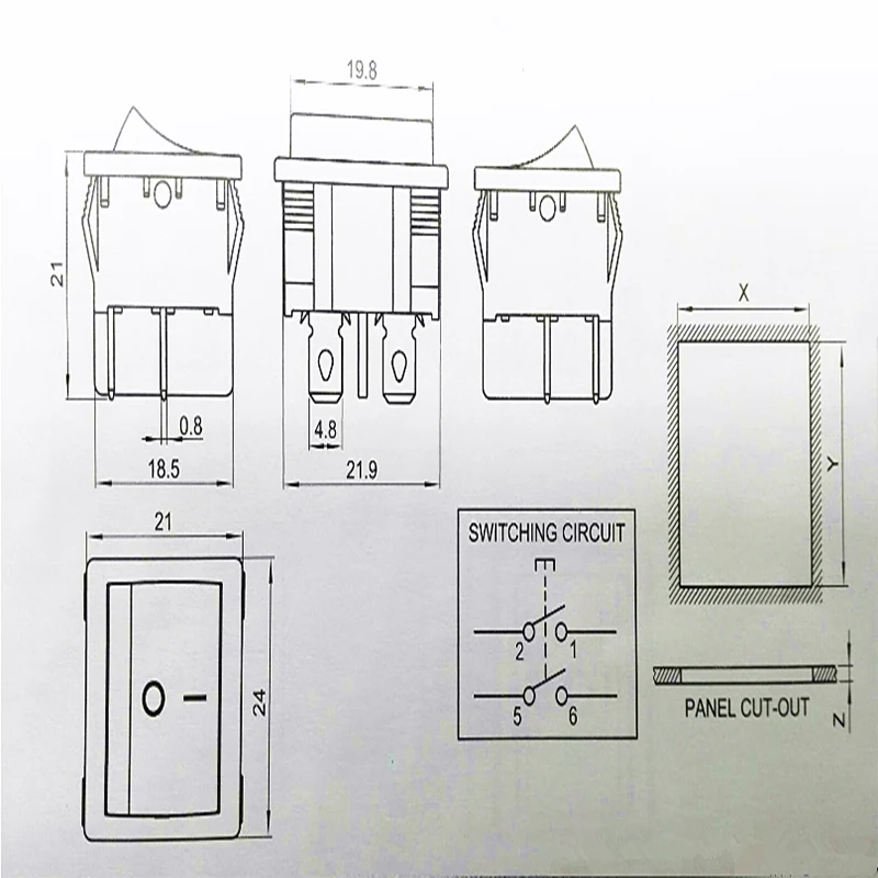 10 шт. Чистый медный ножной переключатель KCD5 два переключателя мощности четыре