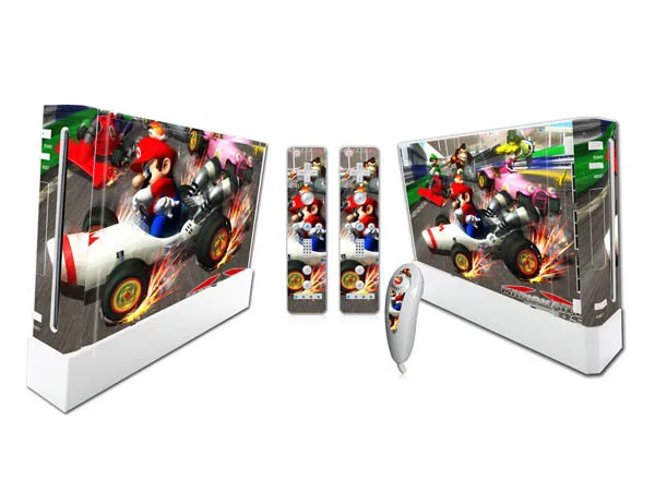 Mario для nintendo wii консоль виниловая кожа наклейка крышка с 2 шт контроллер наклейка для wii контроллер геймпад аксессуары
