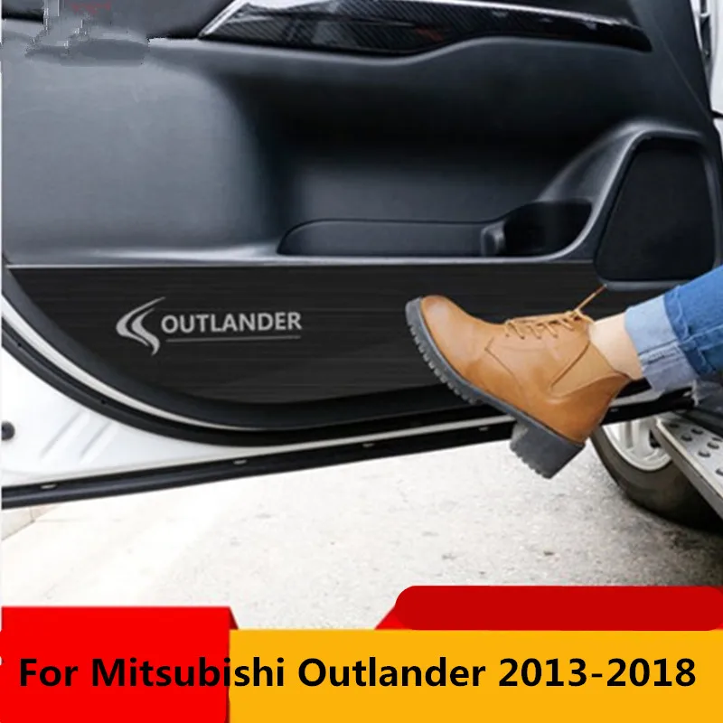 Для MITSUBISHI outlander 2013- нержавеющая сталь 4 шт декоративные двери анти-удар панели декоративные автомобильные наклейки аксессуары